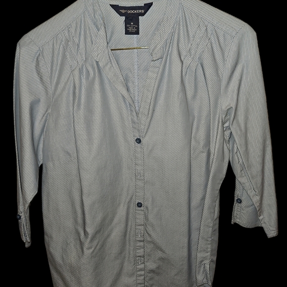 VTG DOCKERS WOMENS BUTTON DOWN SHIRT SZ M - Picture 1 of 3